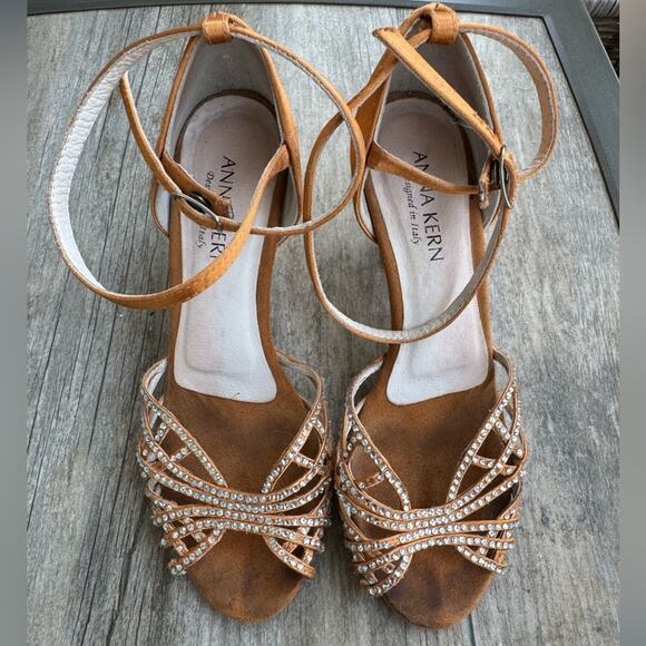Anna Kern Professional Latin Dance Shoes - Nude Satin Size 6 US/ UK 3.5 - Picture 2 of 15